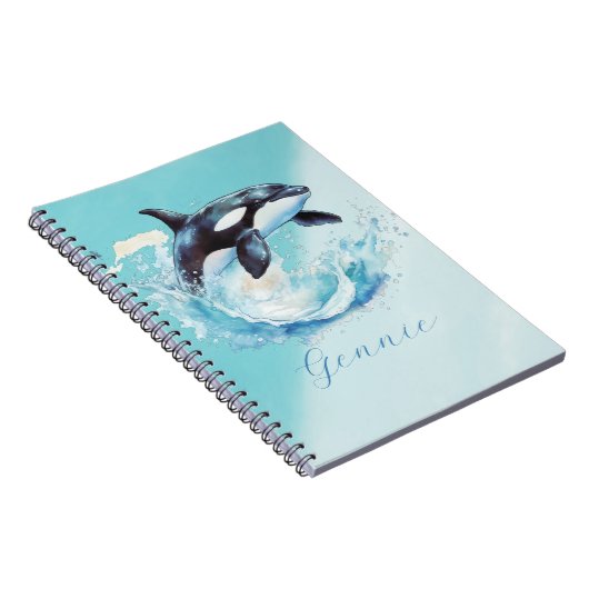 Blauw en Wit Oceaanstrand Nautisch Notitieboek (Rechterzijde)