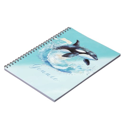 Blauw en Wit Oceaanstrand Nautisch Notitieboek (Linkerzijde)