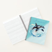 Blauw en Wit Oceaanstrand Nautisch Notitieboek (Binnen)