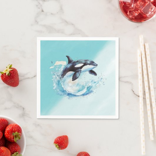 Blauw en Wit Oceaanstrand Nautisch Servet (Insitu)