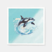 Blauw en Wit Oceaanstrand Nautisch Servet (Voorkant)