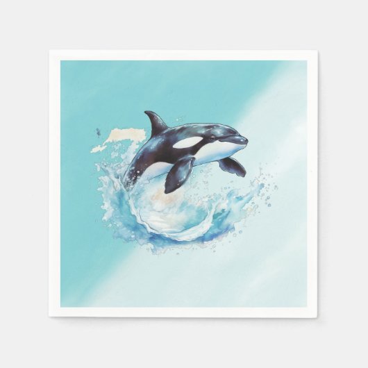 Blauw en Wit Oceaanstrand Nautisch Servet (Voorkant)