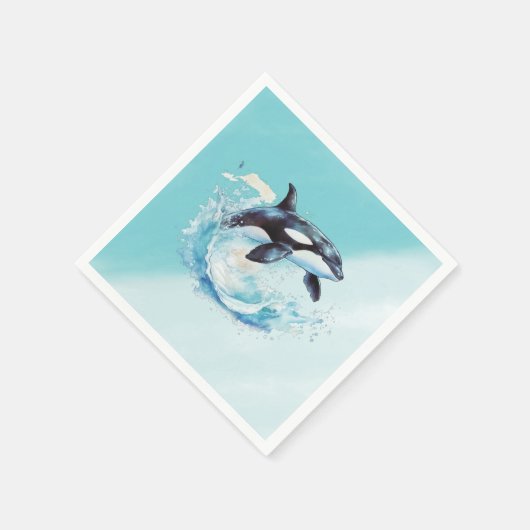 Blauw en Wit Oceaanstrand Nautisch Servet (Hoek)