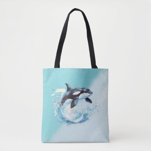 Blauw en Wit Oceaanstrand Nautisch Tote Bag (Voorkant)