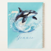 Blauw en Wit Ocra Oceaanstrand Nautical Planner (Achterkant)