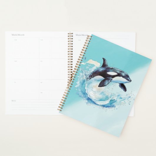 Blauw en Wit Ocra Oceaanstrand Nautical Planner (Display)