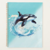 Blauw en Wit Ocra Oceaanstrand Nautical Planner (Voorkant)