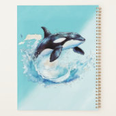 Blauw en Wit Ocra Oceaanstrand Nautical Planner (Achterkant)