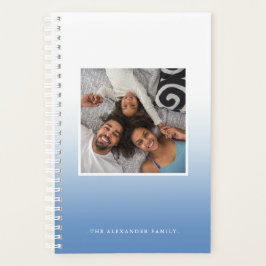 Blauw en wit Ombre Twee Foto Planner