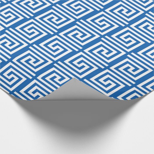 Blauw en wit omslagpapier Grieks Zeer belangrijk o Cadeaupapier (Hoek)