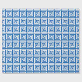 Blauw en wit omslagpapier Grieks Zeer belangrijk o Cadeaupapier (Vlak)