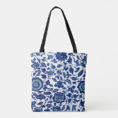 Blauw en wit ontwerp tote bag (Achterkant)
