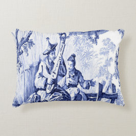 Blauw en Wit Oosters Chinoiserie Accent Kussen