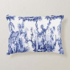 Blauw en Wit Oosters Chinoiserie Accent Kussen