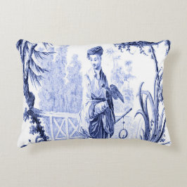 Blauw en Wit Oosters Chinoiserie Accent Kussen