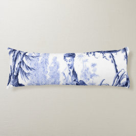 Blauw en Wit Oosters Chinoiserie Lichaamskussen