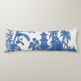 Blauw en Wit Oosters Chinoiserie Lichaamskussen