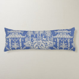 Blauw en Wit Oosters Chinoiserie Lichaamskussen