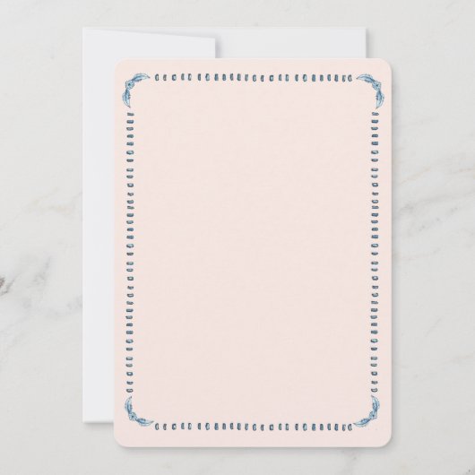 Blauw en wit op Blush Vrijgezellenfeest van theepo Kaart (Achterkant)