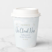 Blauw en Wit Op Wolk Zeven Bruidsshowersfeestje Papieren Bekers (Voorkant)