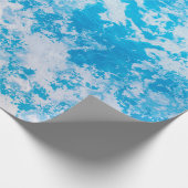 Blauw en wit oppervlak van de ijsplaneet cadeaupapier (Hoek)