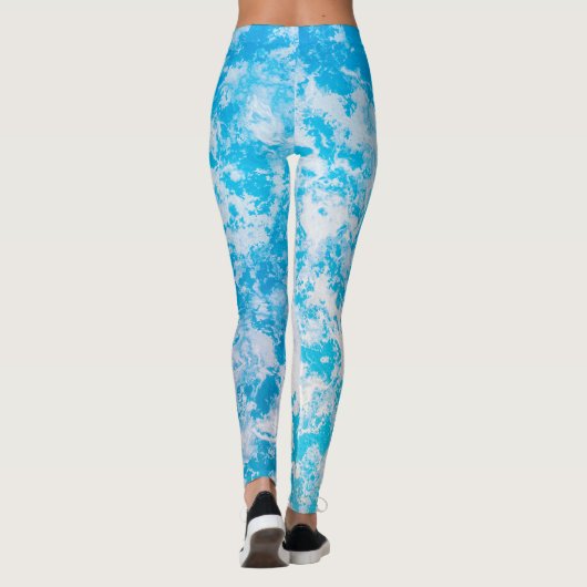 Blauw en wit oppervlak van de ijsplaneet leggings (Achterkant)