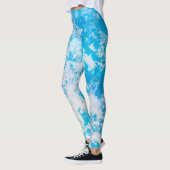 Blauw en wit oppervlak van de ijsplaneet leggings (Links)