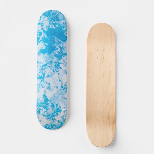 Blauw en wit oppervlak van de ijsplaneet persoonlijk skateboard (Voorkant)