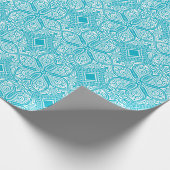 Blauw en wit Ornament, Turks motief Cadeaupapier (Hoek)