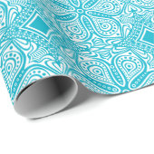 Blauw en wit Ornament, Turks motief Cadeaupapier (Rol Hoek)