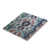  blauw en wit Ottomaans tegelontwerp Tegeltje (Zijkant)