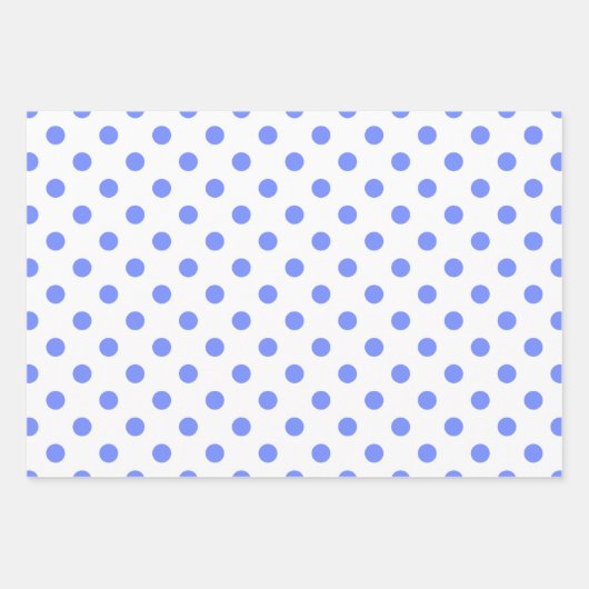 Blauw en wit overeenkomende gestippelde patronen inpakpapier vel (Voorkant 2)