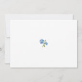 Blauw en wit paar foto Floral Hydrangea Save The Date (Achterkant)