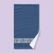 Blauw en wit paisley bad handdoek (Handdoek)