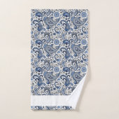 Blauw en wit paisley bad handdoek (Handdoek)