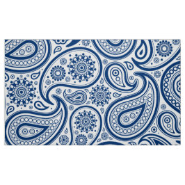 Blauw en wit  Paisley Pattern Stof