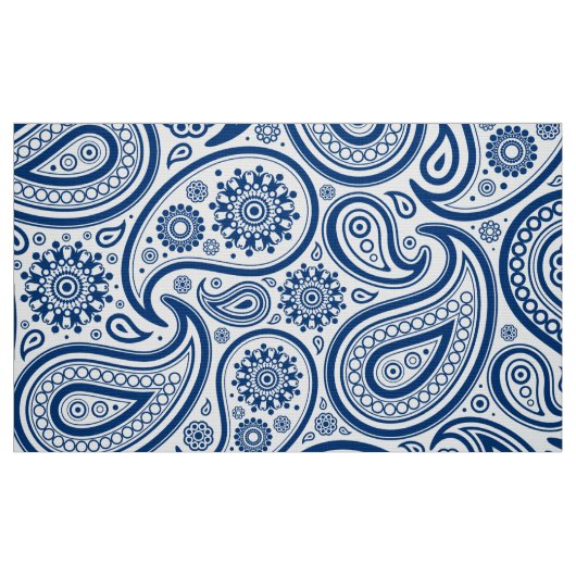 Blauw en wit  Paisley Pattern Stof (Fat Quarter)