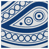 Blauw en wit  Paisley Pattern Stof (Close Up)