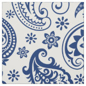 Blauw en wit  Paisley Pattern Stof (Swatch)