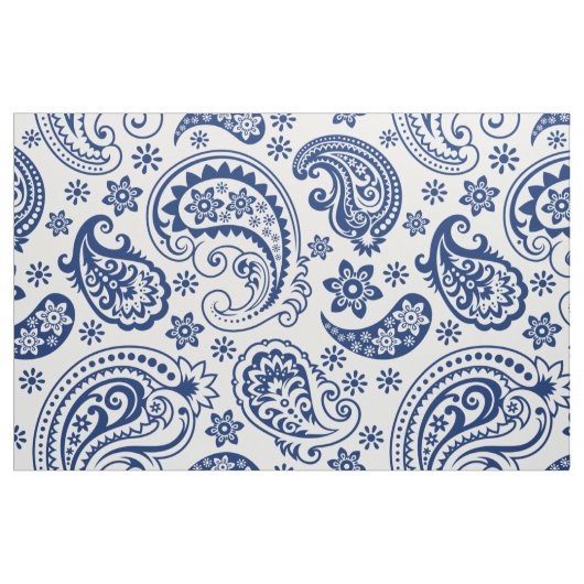 Blauw en wit  Paisley Pattern Stof (Fat Quarter)