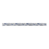 Blauw en wit paisley satijnen lint (Voorkant)