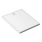 Blauw en Wit Palm Palmetto Boom Monogram Notitieblok (Schuin)