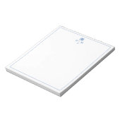 Blauw en Wit Palm Palmetto Boom Monogram Notitieblok (Linkerzijde)