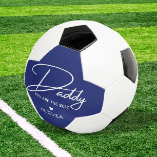 Blauw en wit papa je bent de beste typografie voetbal