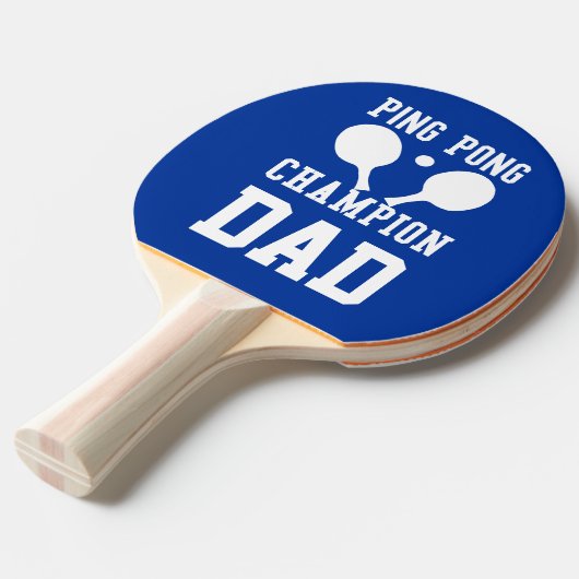 Blauw en Wit Papa Regels Ping Ping Paddle Tafeltennisbatje (Voorkant Gekanteld)