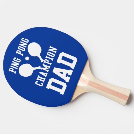 Blauw en Wit Papa Regels Ping Ping Paddle Tafeltennisbatje (Zijkant)