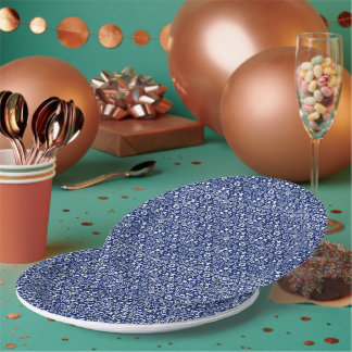 blauw en wit papier Borden Papieren Bordje