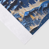 Blauw en wit papier Maan Winter Decoupage papier (Detail)