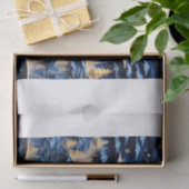 Blauw en wit papier Maan Winter Decoupage papier (Geschenk)