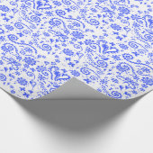 Blauw en wit papier voor het ompakken van artikele (Hoek)